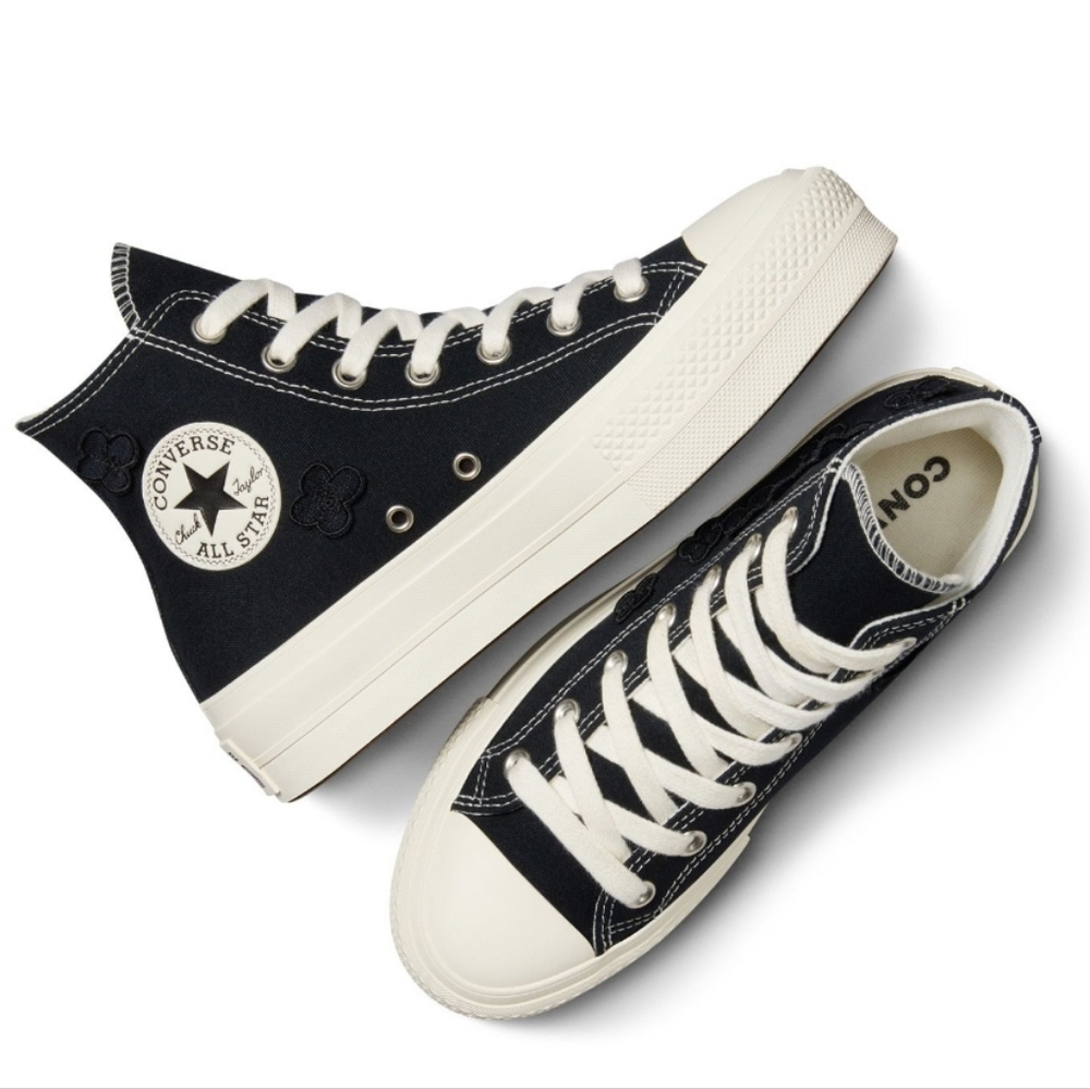 Converse Chuck Taylor All Star Lift Hi Platform sneaker with embroidered 3D flow - Picture 4 of 7